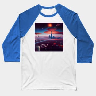 Interplanetary Spaceport Baseball T-Shirt